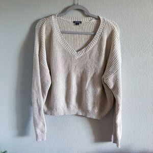 V-Neck Cream Sweater